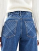 ASOS DESIGN barrel leg jean in check print