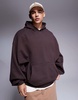 ASOS DESIGN premium heavyweight extreme oversized hoodie 400gsm in brown