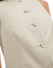 ASOS DESIGN high neck longline vest in beige