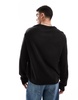 Another Influence v neck long sleeve polo sweater in black