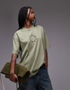 AllSaints Tierra oversized t-shirt in basil green