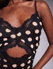 AFRM Josestte midi dress with lace trim detail in almond polka dot print