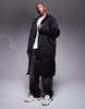 ASOS DESIGN padded longline parka jacket in black