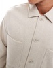 Bershka faux wool overshirt in ecru
