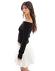 Bershka off the shoulder knit sweater in black