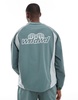 Bershka retro sport paneled T-shirt in green - part of a set