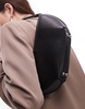 Mango squared round shoulder bag in black