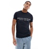 Armani Exchange linear logo T-shirt in navy
