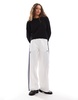 Monki round neck relaxed knit sweater in black