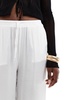 Bershka crinkle beach pants in white