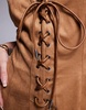 ASOS DESIGN suedette lace-up romper with stud detail in tan
