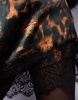 River Island satin mini skirt with lace trim in leopard print