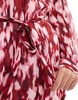 Vero Moda Curve chiffon tie waist mini dress in rhubarb print
