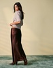 Mango satin midi skirt in brown