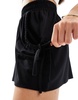 ASOS DESIGN shirred waist pocket shorts in black