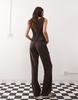 COLLUSION low rise pinstripe pants in brown