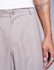 ASOS DESIGN wide leg smart pants in mushroom