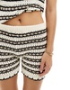 ASOS DESIGN knit striped shorts in cream - part of a set