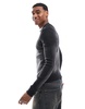Bershka faded knitted sweater in black