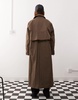 COLLUSION longline trench jacket in brown