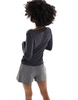 Monki super soft long sleeve boat neck top in charcoal black