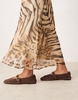ASOS DESIGN Tall chiffon bias maxi skirt in leopard print