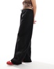 Bershka balloon leg wide leg sweatpants in black