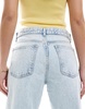 Bershka straight leg jeans in super light wash blue