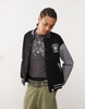 Aape By A Bathing Ape logo college varisty jacket in black