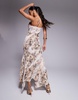 AFRM Vince lace trim cami maxi dress in snake print