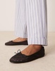 ASOS DESIGN Lynette high vamp ballet flats in black mesh