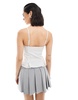 Bershka straight neck tailored corset top in ecru stripe