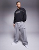 HUGO Blue Noideryos loose fit sweatshirt with line logo in black