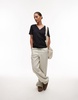 ARKET stretch jersey v-neck T-shirt in navy blue