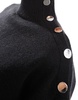 Bershka gold button detail high neck sweater in black