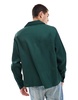 ASOS DESIGN boxy oversized plisse shirt in green