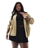 ASOS DESIGN Curve linen mix wrap skort in black