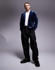 ASOS DESIGN slim fit velvet blazer in navy