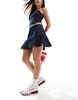 ASOS DESIGN denim tiered mini skirt in dark indigo