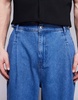 ASOS DESIGN oversized baggy jeans with side belts in mid wash blue