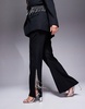ASOS LUXE Curve flared pants with diamante fringing in black - part of a set