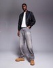 Armani Exchange reversible lunar capsule snake bomber jacket in black and red