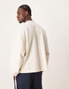 ASOS DESIGN extreme oversized long sleeve t-shirt in neppe texture in off white