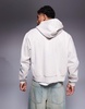 ASOS DESIGN premium heavyweight boxy oversized zip up hoodie 400gsm in beige