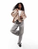 ASOS DESIGN cropped cape formal coat in dusty rose
