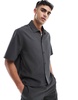 Bershka premium shirt in charcoal - part of a set
