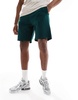Bershka jersey shorts in dark green