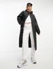 ASOS DESIGN Tall rubberized rain parka coat in black