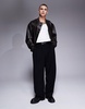 ASOS DESIGN smart wide leg pants with front pleat in black