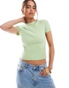 ASOS DESIGN knit baby fit T-shirt in light green